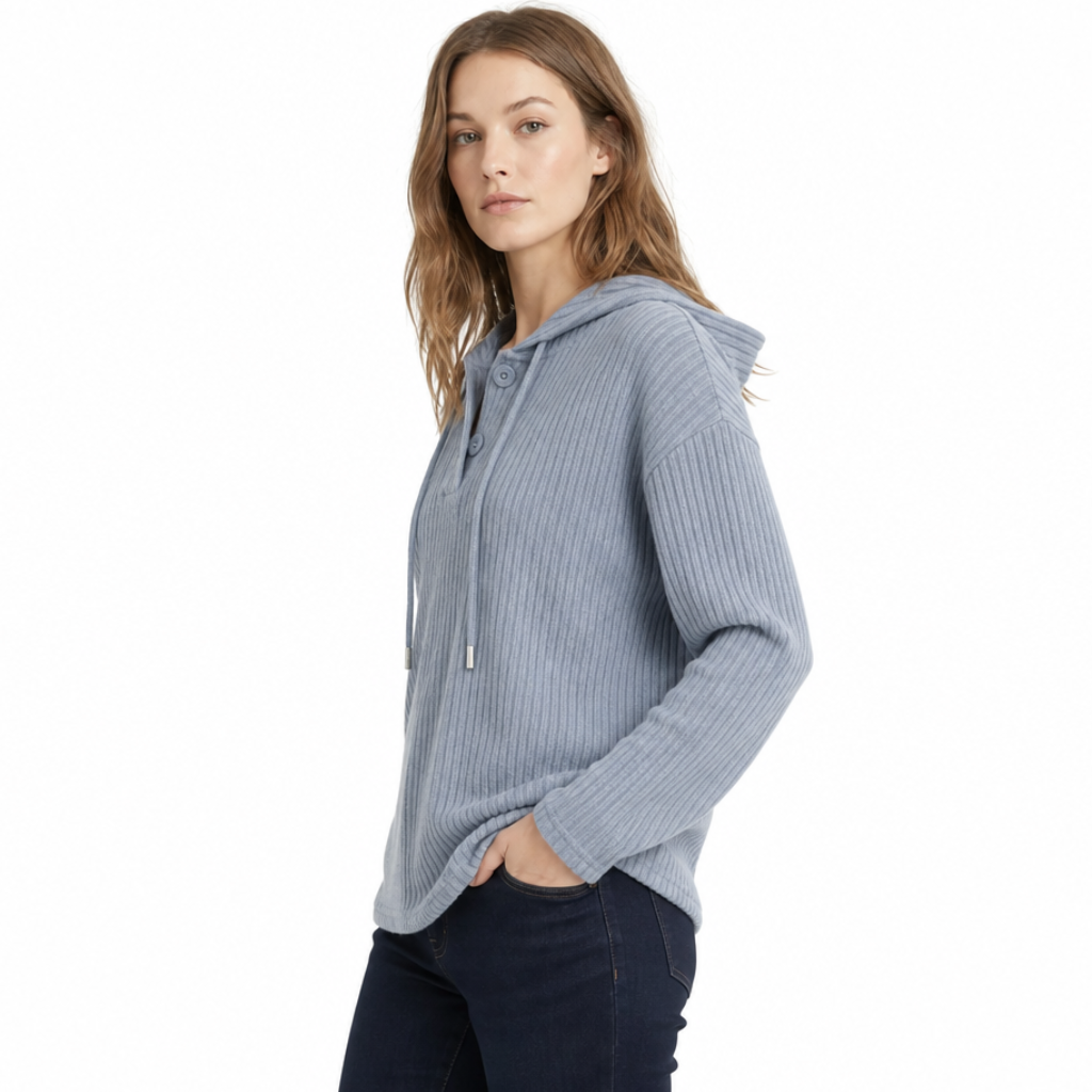 Reina Ribbed Knit Hoodie