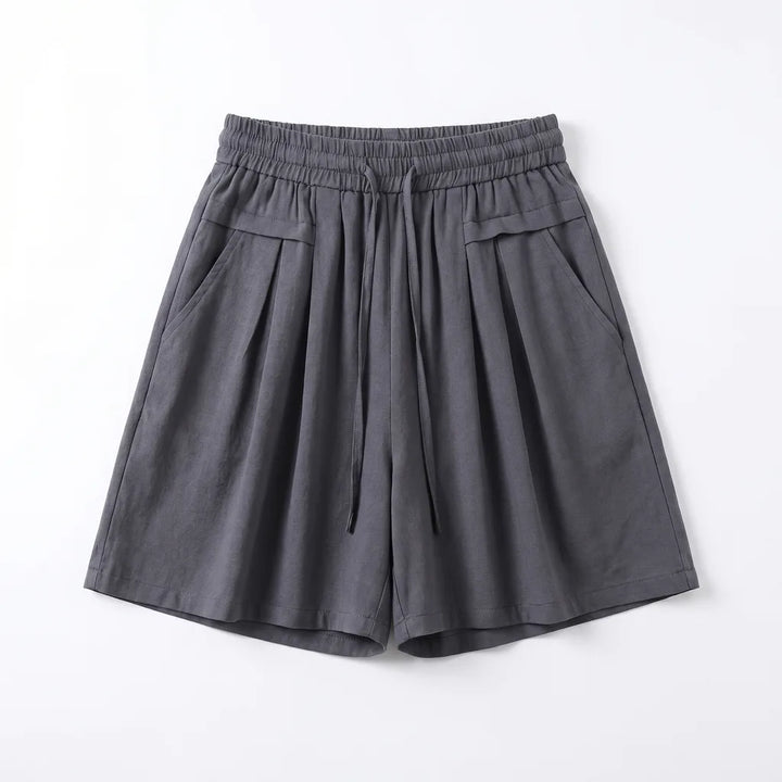 Cordelia Drawstring Bermuda Shorts - Color:Gray;Size:S