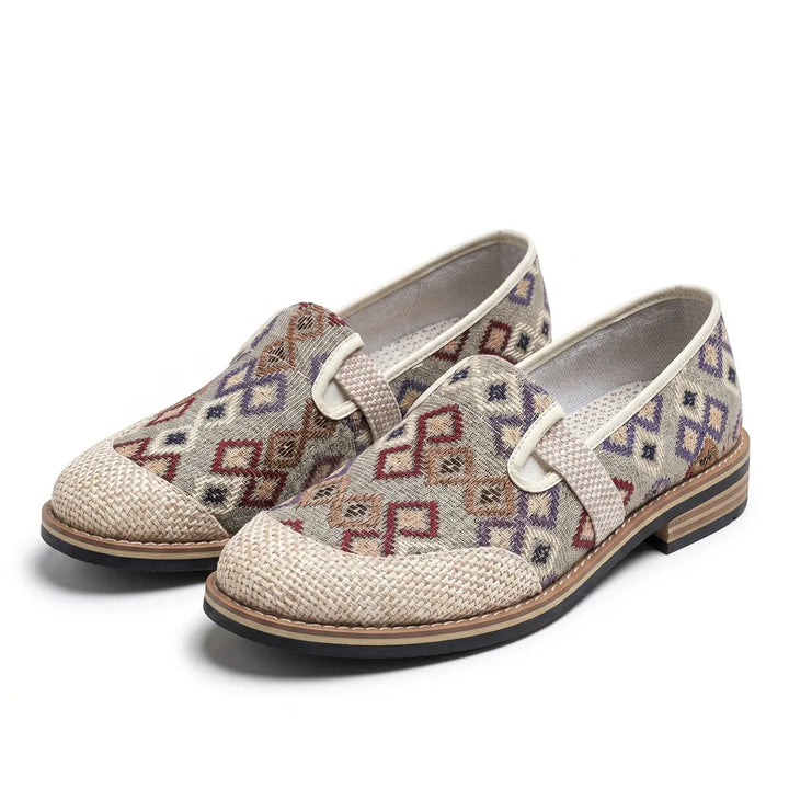 Corwin Canvas Slip-Ons - Color:Khaki;Size:35
