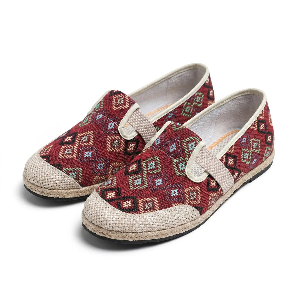 Corwin Canvas Slip-Ons - Color:Red;Size:35