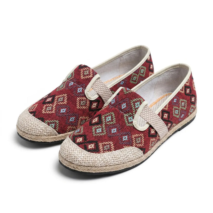 Corwin Canvas Slip-Ons - Color:Red;Size:35