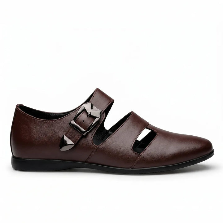 Men's Dark brown Creighton Perforated Buckle Loafers