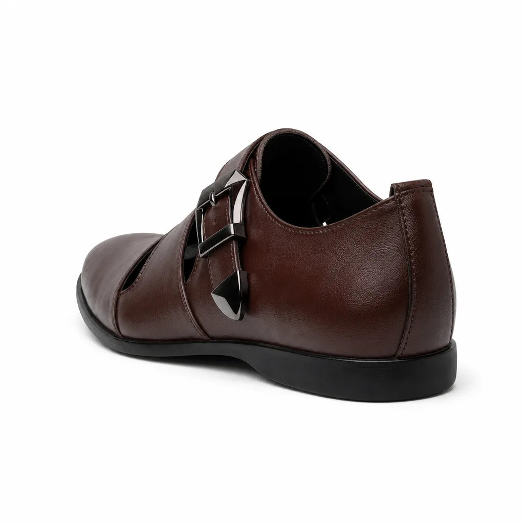 Men's Dark brown Creighton Perforated Buckle Loafers