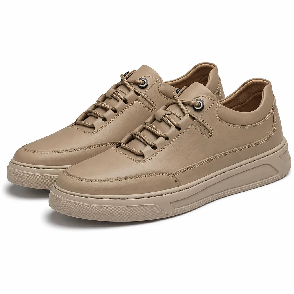 Curt Norwood Leather Sneakers - Color:Sand;Size:38