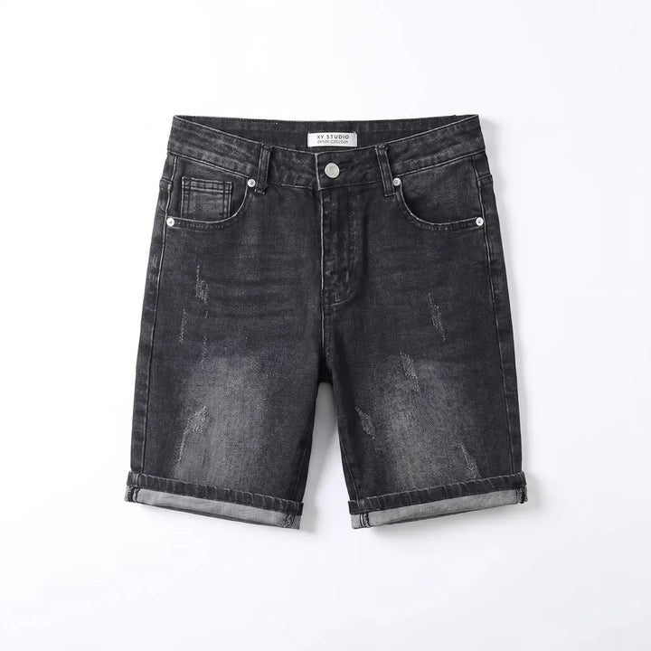 Daniel Cotton Denim Shorts - Color:Dark Gray;Size:28