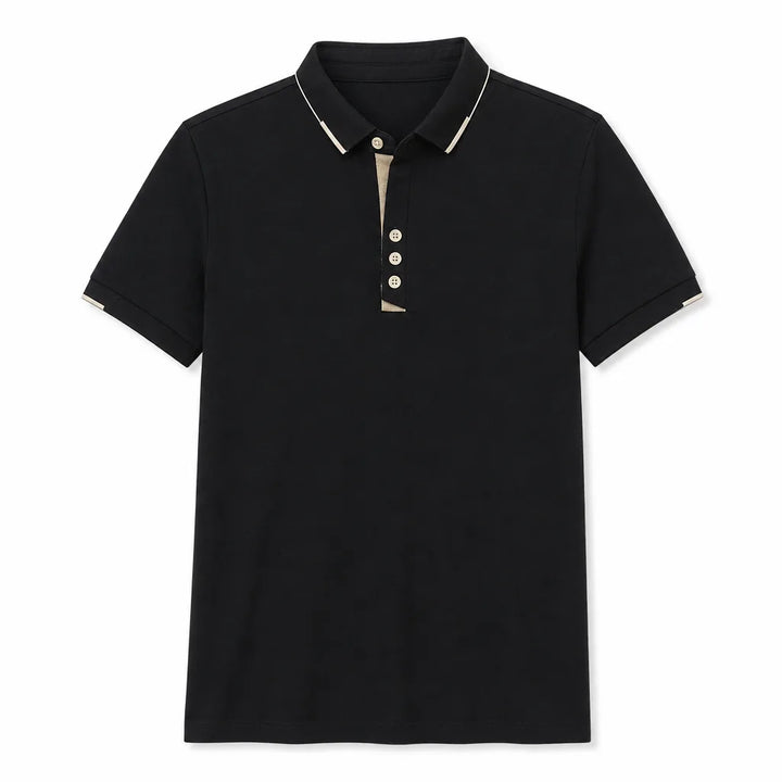 Daniel Cotton Polo Shirt - Color:Black;Size:S
