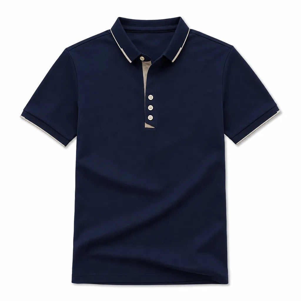 Daniel Cotton Polo Shirt - Color:Blue;Size:S