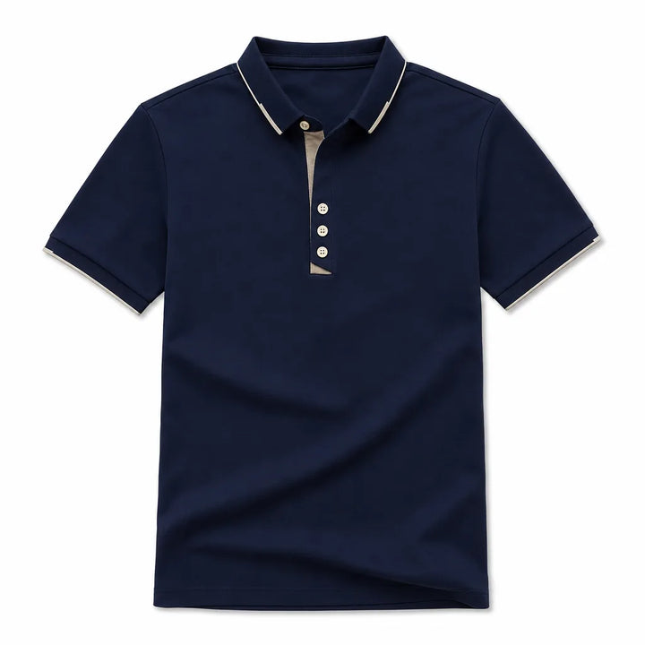 Daniel Cotton Polo Shirt - Color:Blue;Size:S