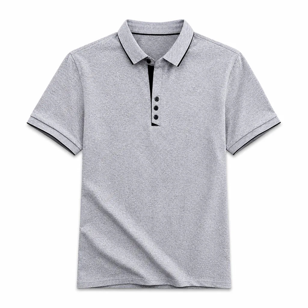 Daniel Cotton Polo Shirt - Color:Gray;Size:S