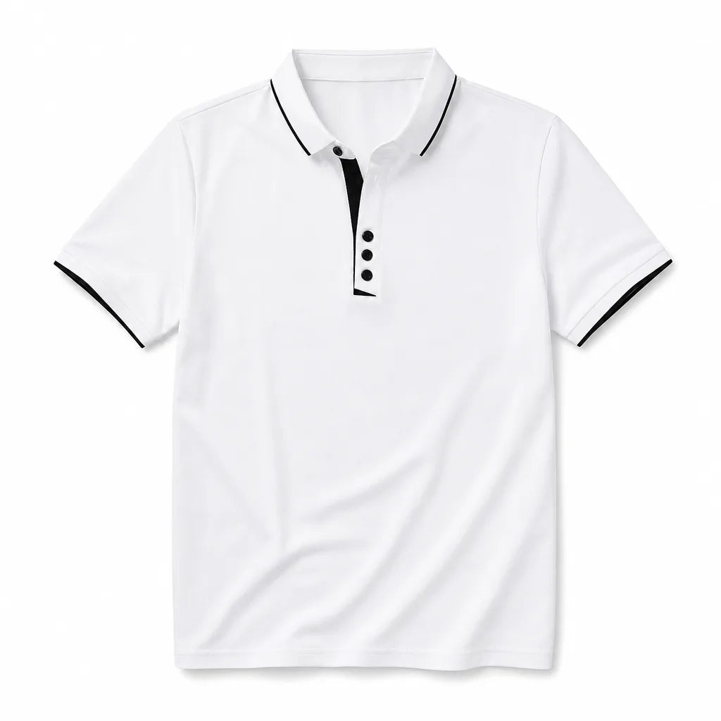 Daniel Cotton Polo Shirt - Color:White;Size:S