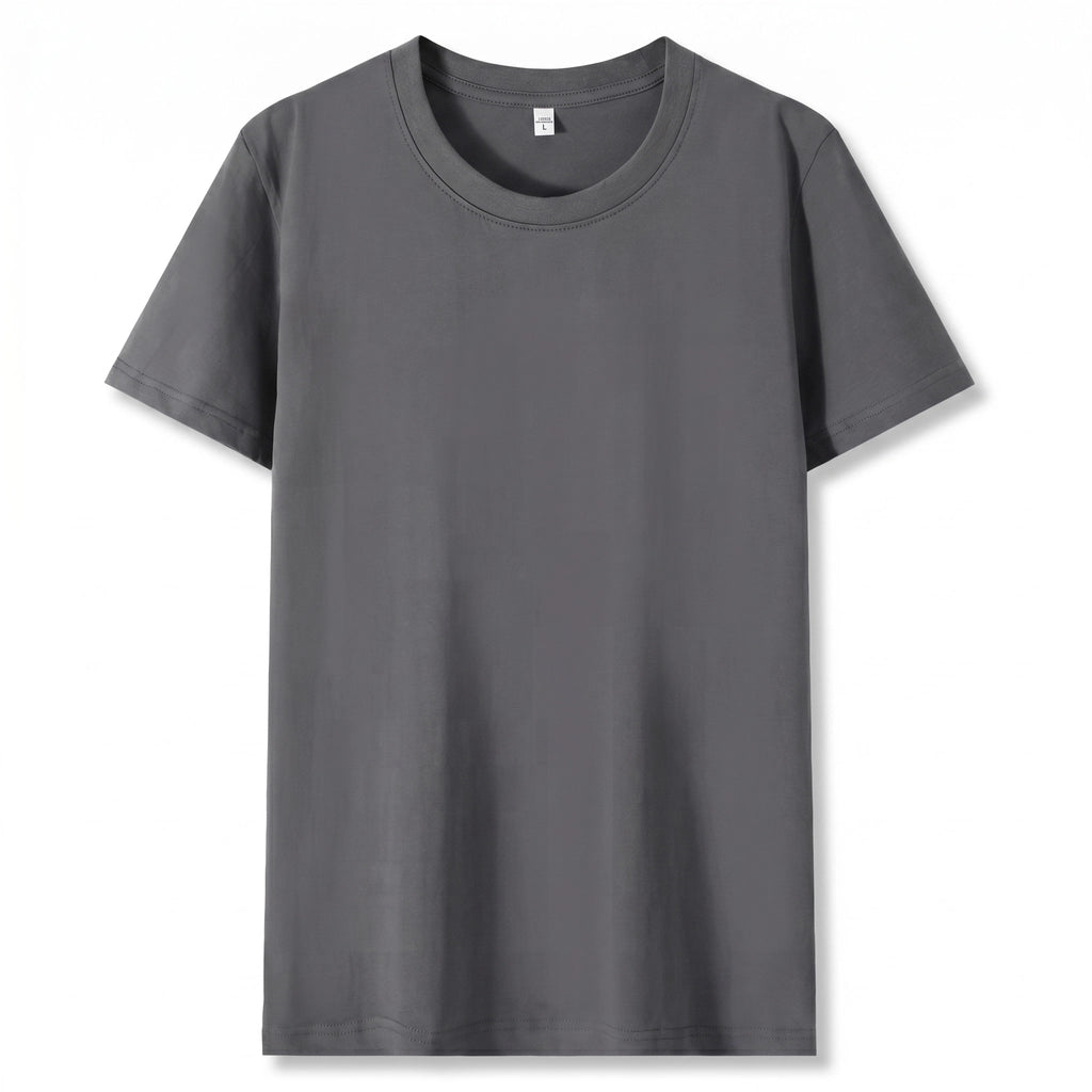 Mark Cotton Crewneck T-shirt  - Color:Dark Gray;Size:XS