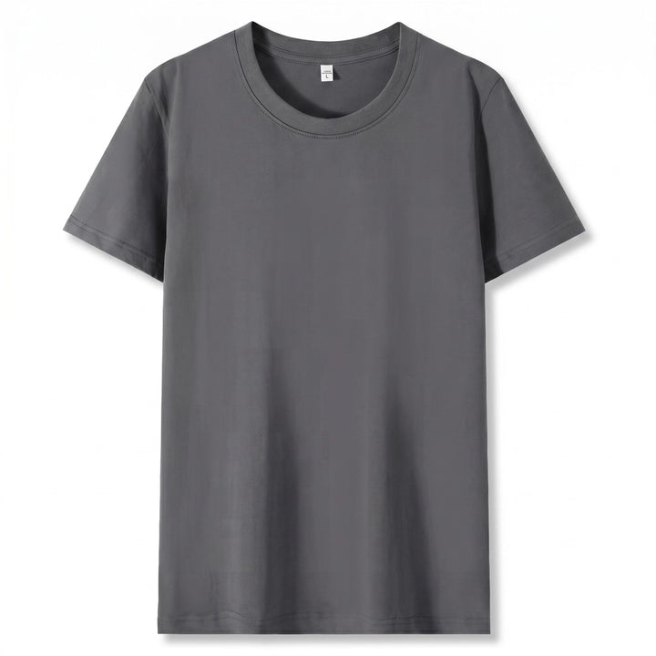 Mark Cotton Crewneck T-shirt  - Color:Dark Gray;Size:XS