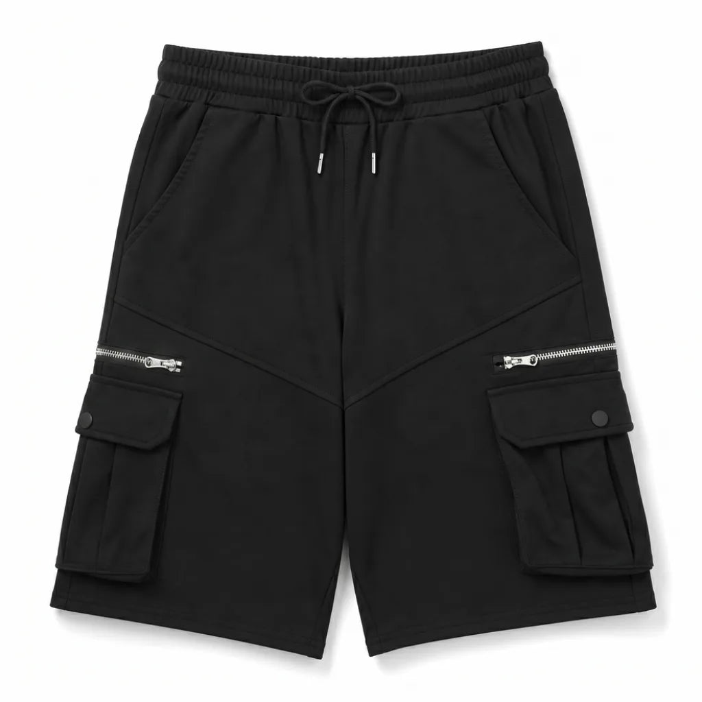 David Cotton Cargo Shorts - Color:Black;Size:S