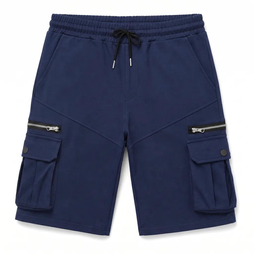 David Cotton Cargo Shorts - Color:Navy;Size:S
