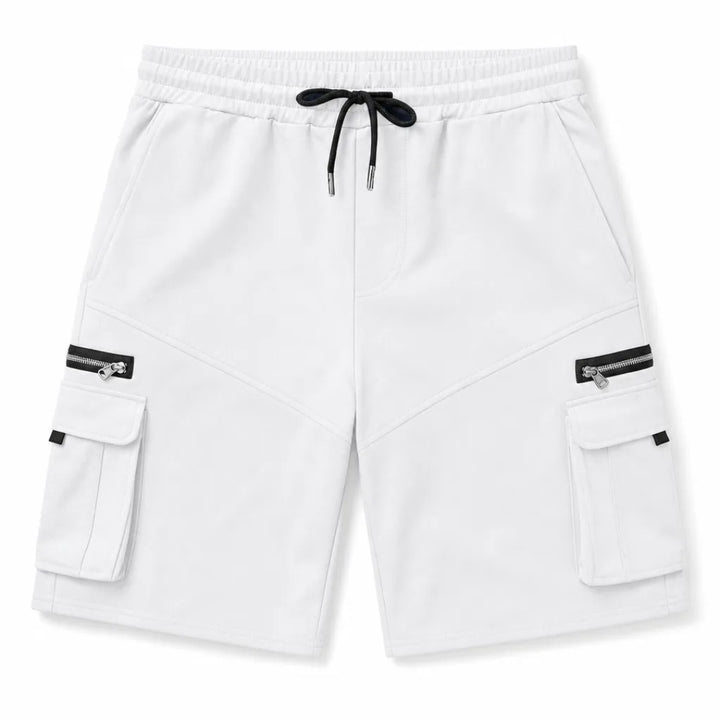 David Cotton Cargo Shorts - Color:White;Size:S