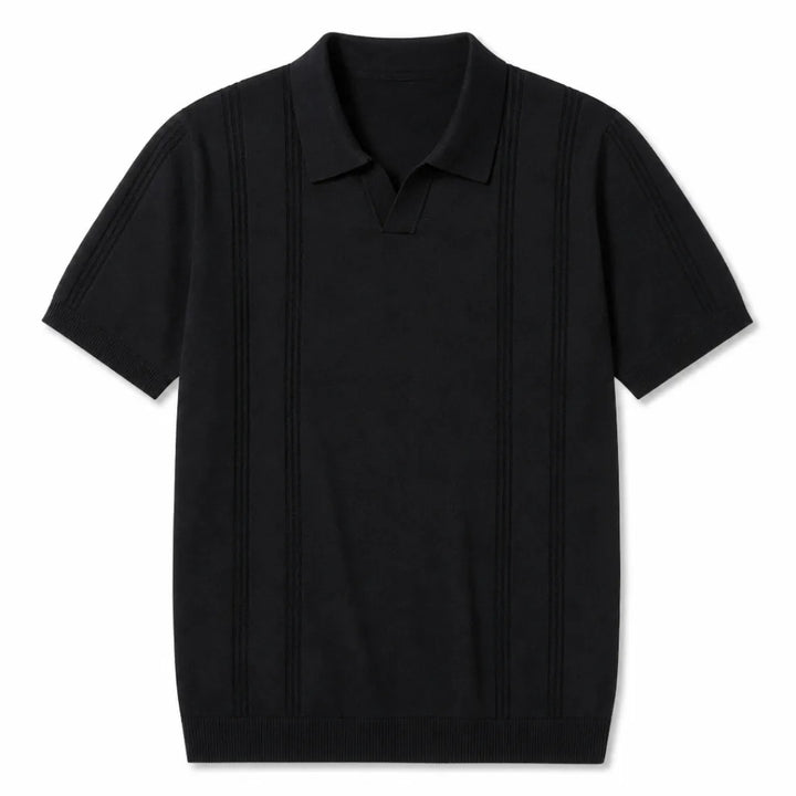 David Jacquard Polo Shirt - Color:Black;Size:S