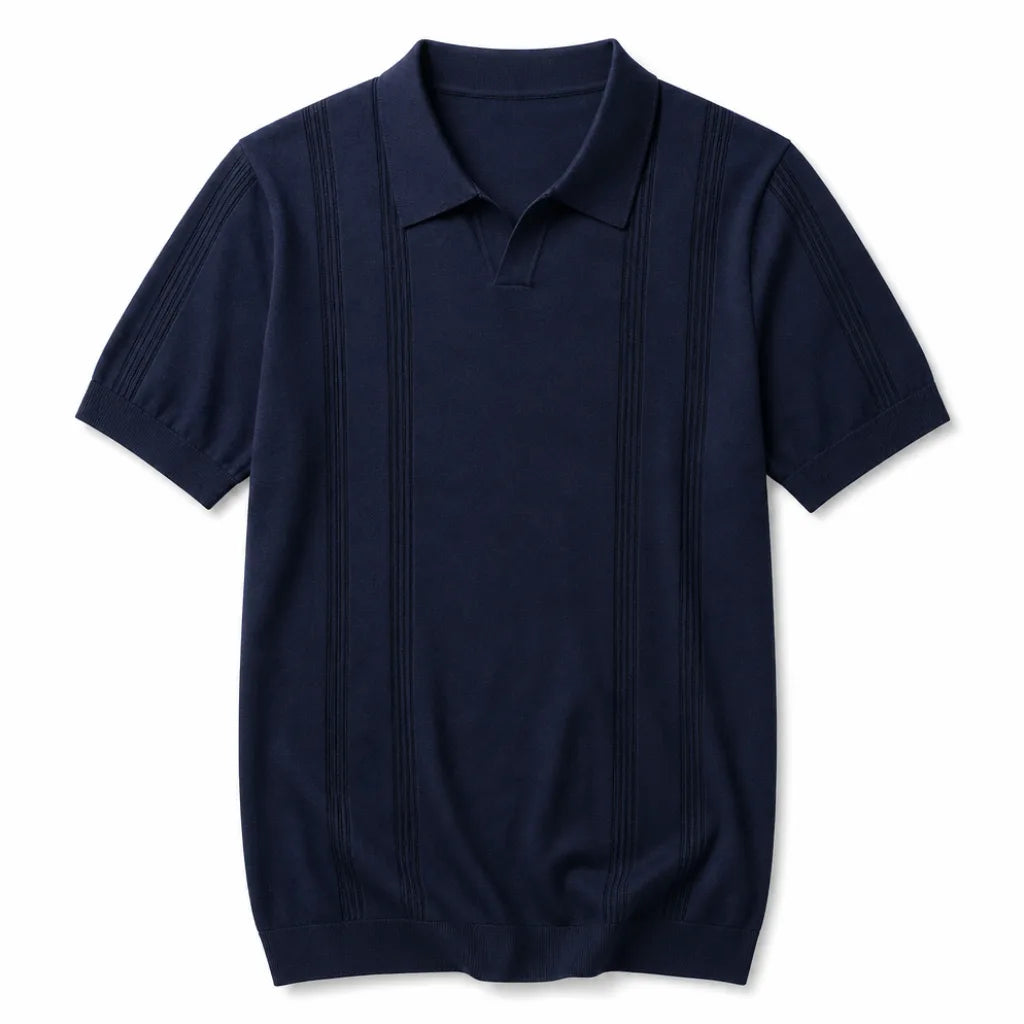 David Jacquard Polo Shirt - Color:Blue;Size:S
