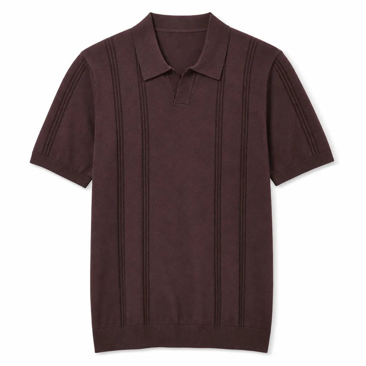 David Jacquard Polo Shirt - Color:Brown;Size:S