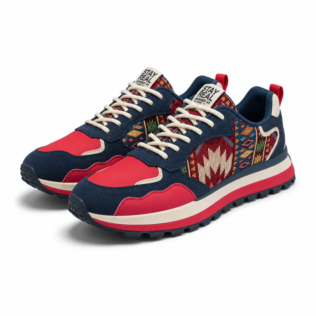 David Low-Top Sneakers - Color:Red;Size:39