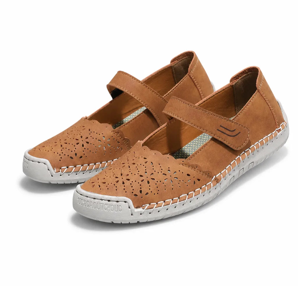 Demi Floral Flat Shoes - Color:Brown;Size:36