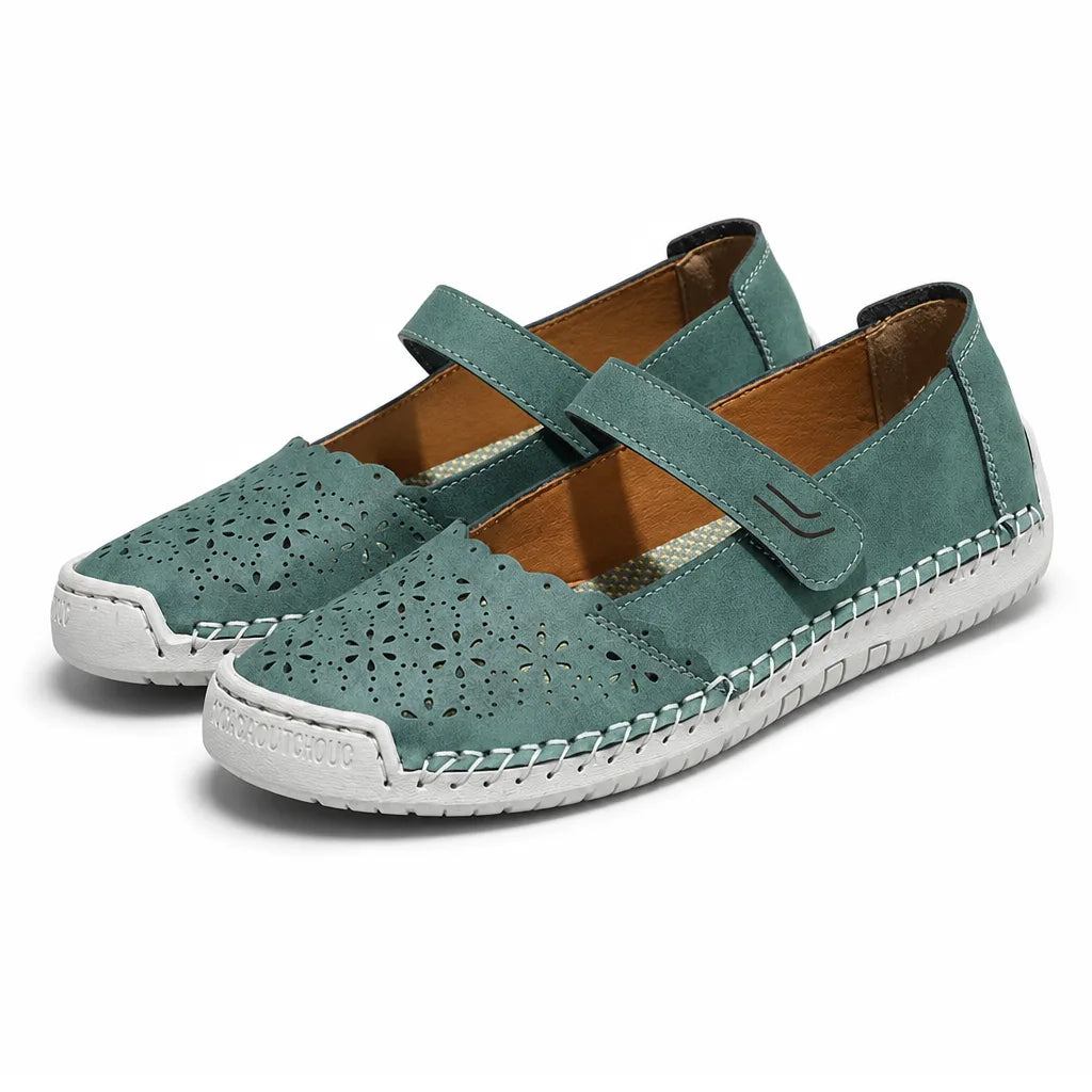 Demi Floral Flat Shoes - Color:Green;Size:36