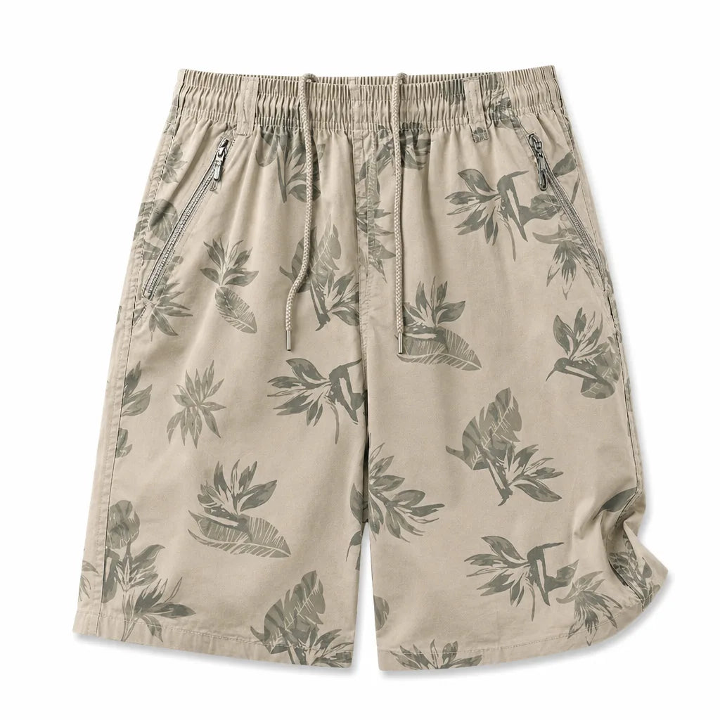 Duffy Cotton Beach Shorts - Color:Beige;Size:M