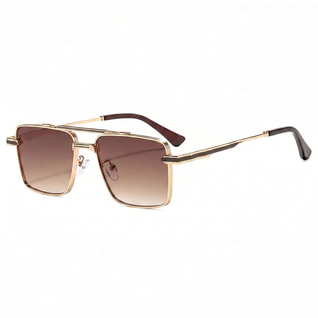 Duncan Double Bridge Shades - Color:Gold/Brown