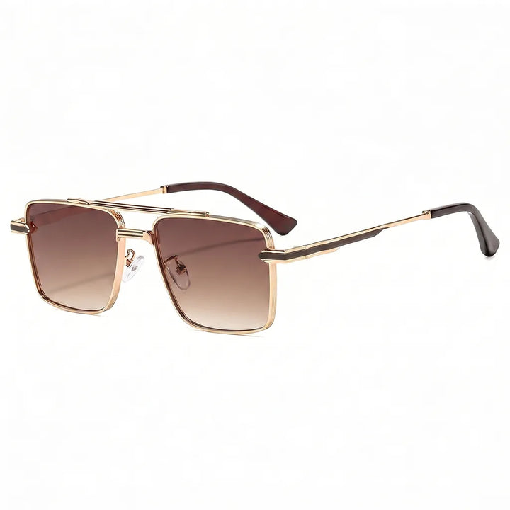 Duncan Double Bridge Shades - Color:Gold/Brown