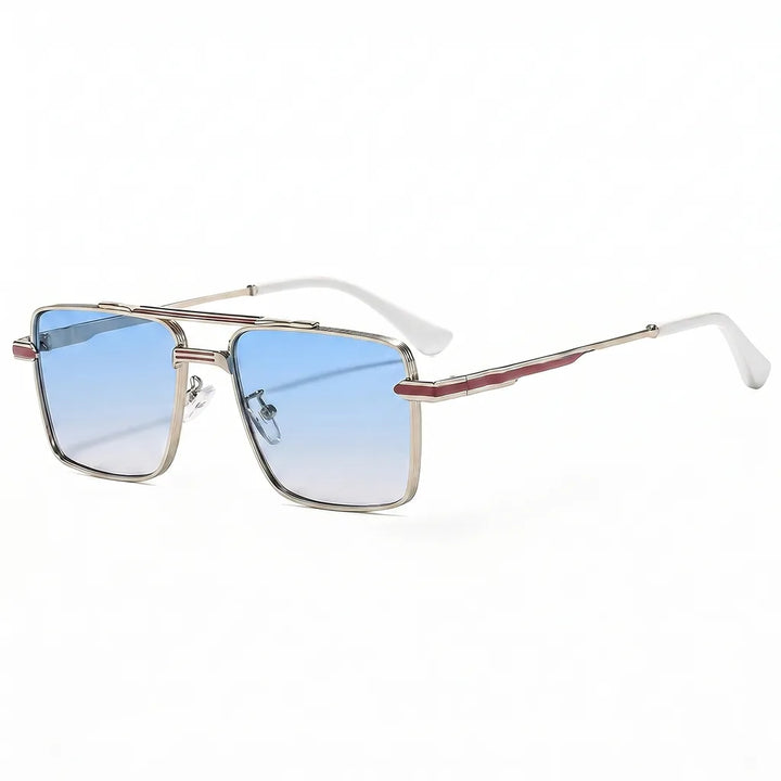 Duncan Double Bridge Shades - Color:Silver/Blue