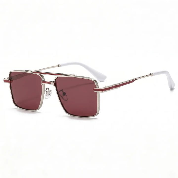 Duncan Double Bridge Shades - Color:Silver/Red