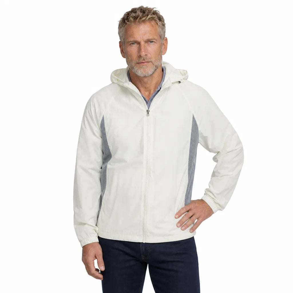 Men's White Iona UPF Hooded Jacket