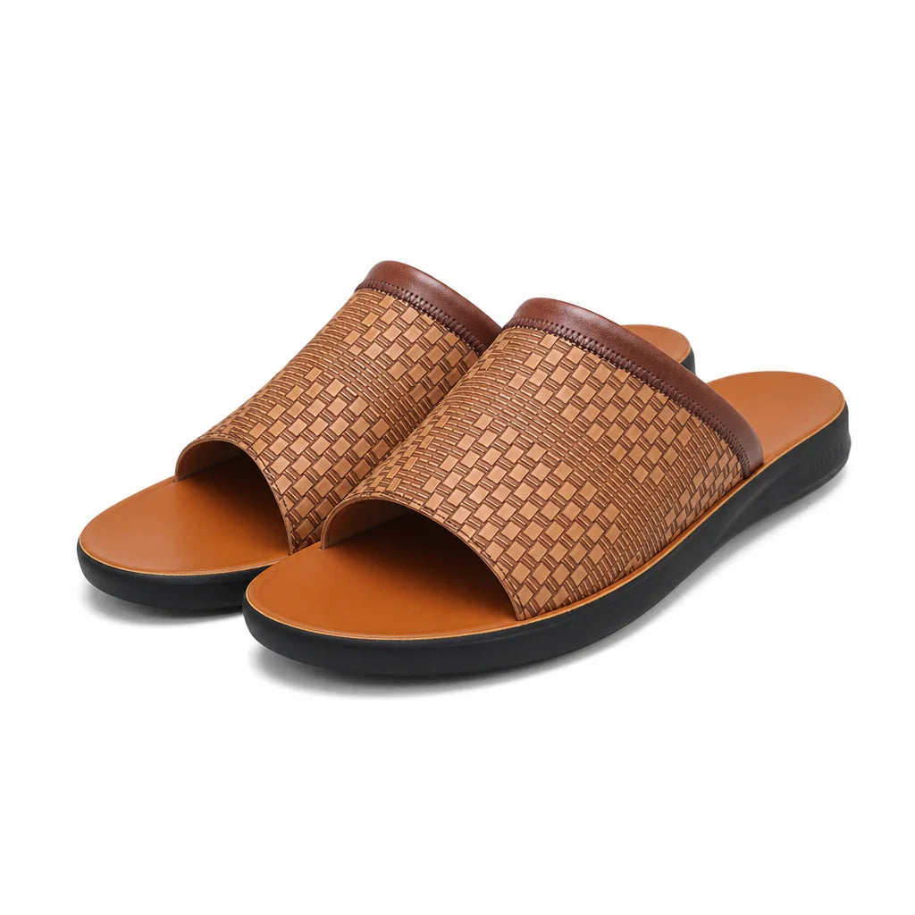 Dylan Open-Toe Slides - Color:Brown;Size:38