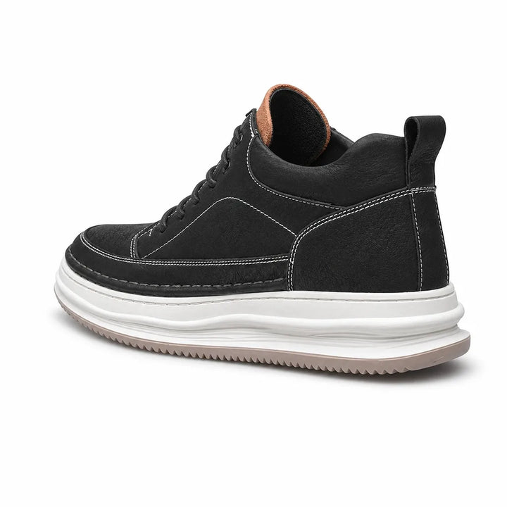 Men's Black Austen Leather Lift Sneakers