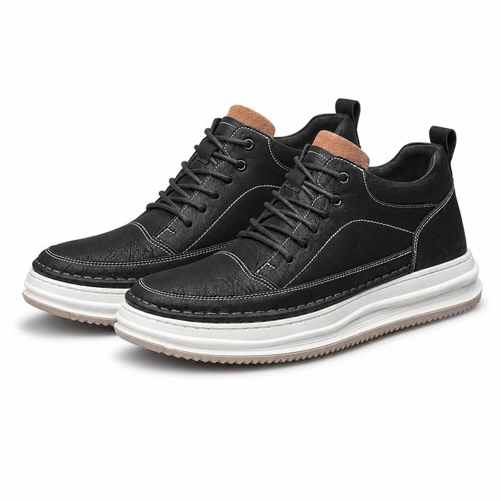 Edward Bryson Leather Sneakers - Color:Black;Size:38
