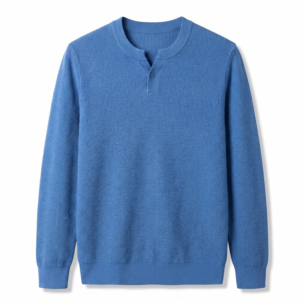 Edward Cotton Sweater - Color:Blue;Size:S