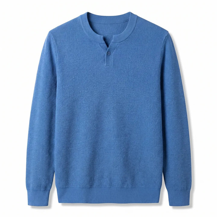 Edward Cotton Sweater - Color:Blue;Size:S