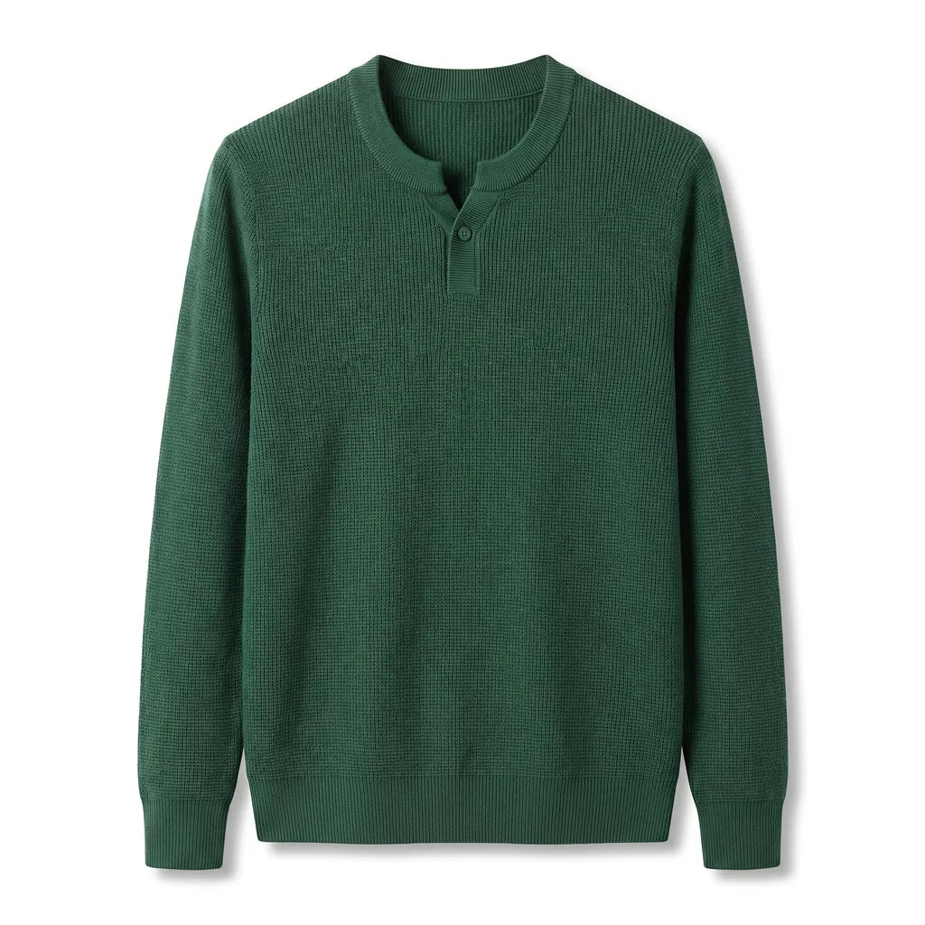 Edward Cotton Sweater - Color:Dark Green;Size:S