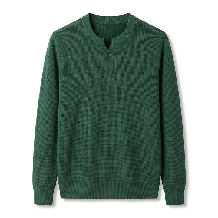 Edward Cotton Sweater - Color:Dark Green;Size:S