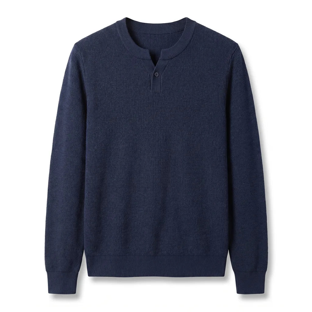 Edward Cotton Sweater - Color:Navy;Size:S