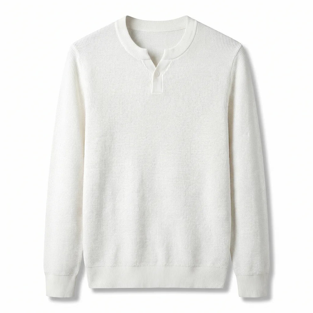 Edward Cotton Sweater - Color:White;Size:S