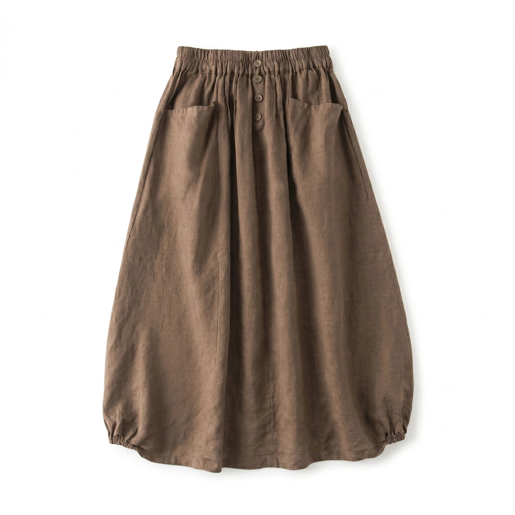 Elara Flow Skirt - Color:Brown;Size:XS