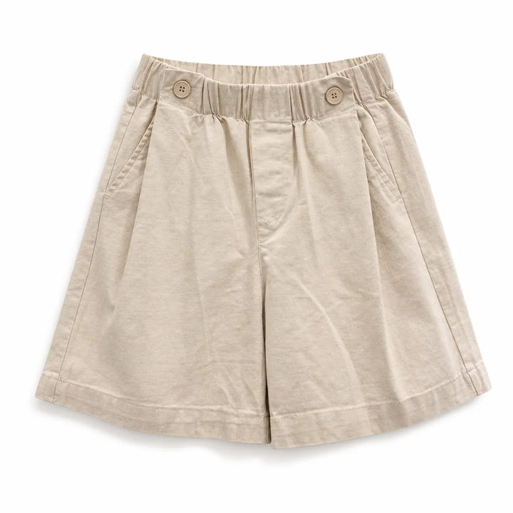 Eleanor Cotton Bermuda Shorts - Color:Beige;Size:XS