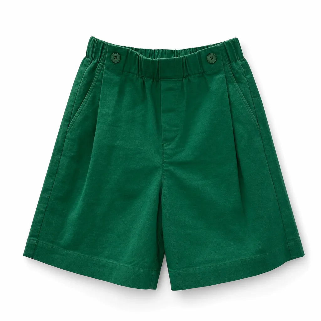 Eleanor Cotton Bermuda Shorts - Color:Green;Size:XS