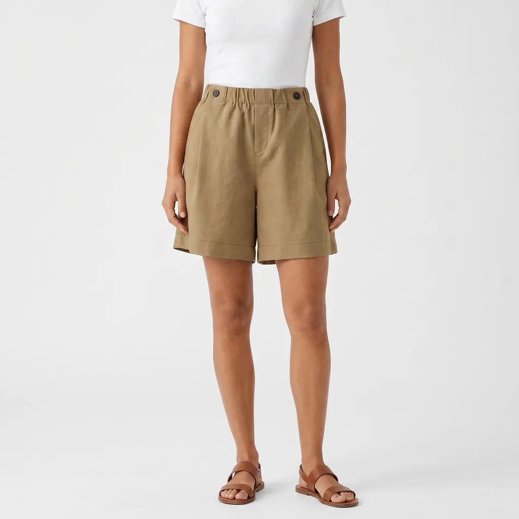 Women's Khaki Oswald Cotton Bermuda Shorts