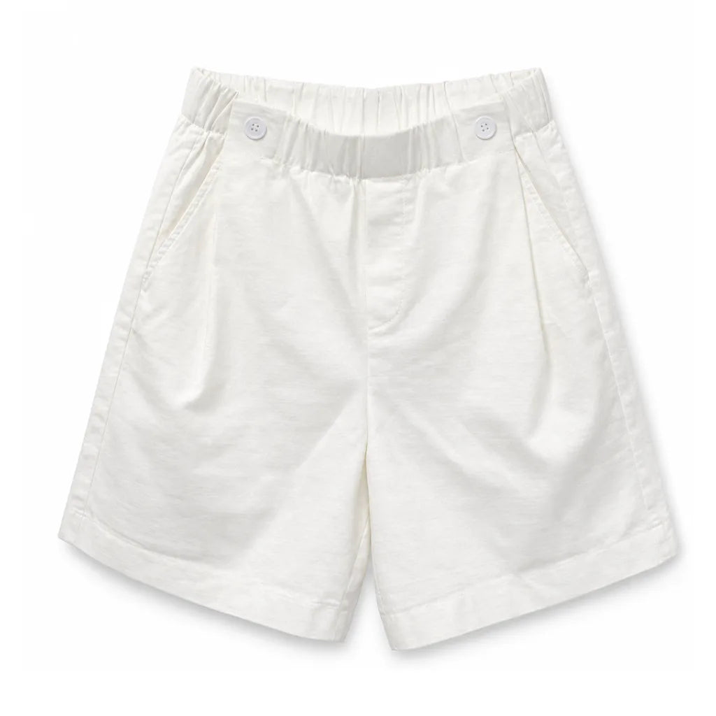 Eleanor Cotton Bermuda Shorts - Color:White;Size:XS
