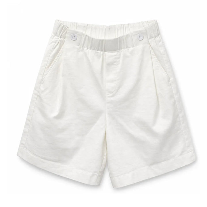 Eleanor Cotton Bermuda Shorts - Color:White;Size:XS