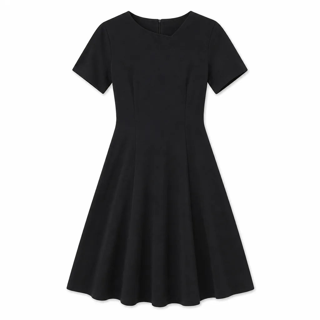 Elena Black Mini Dress - Color:Black;Size:S