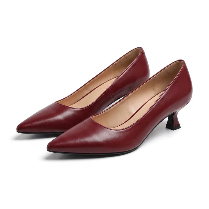 Elenia Tapered Heel Pumps - Color:Red;Size:35