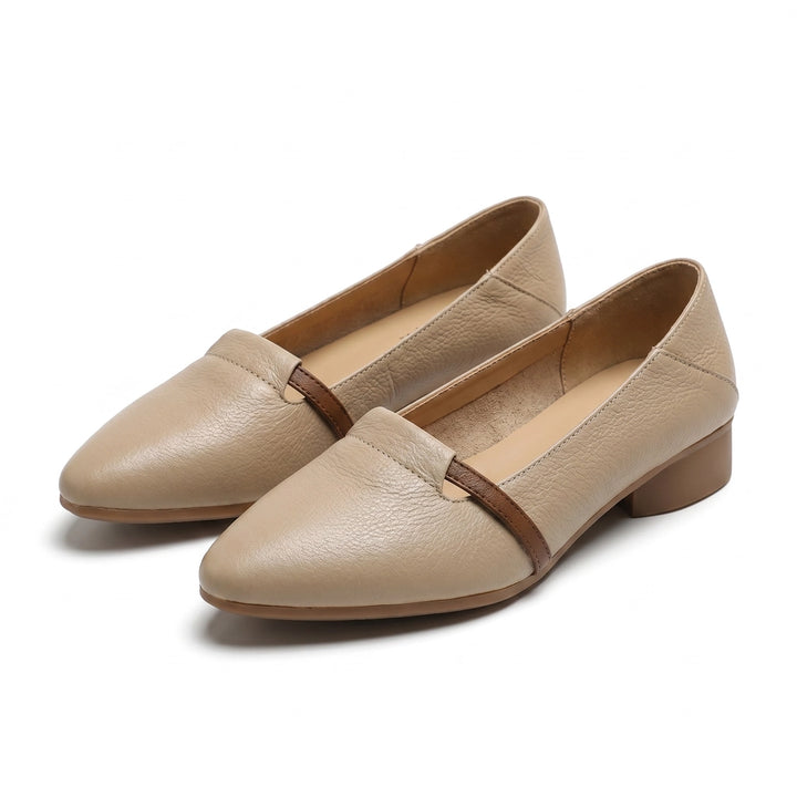 Elise Cap-Toe Flats - Color:Khaki;Size:35