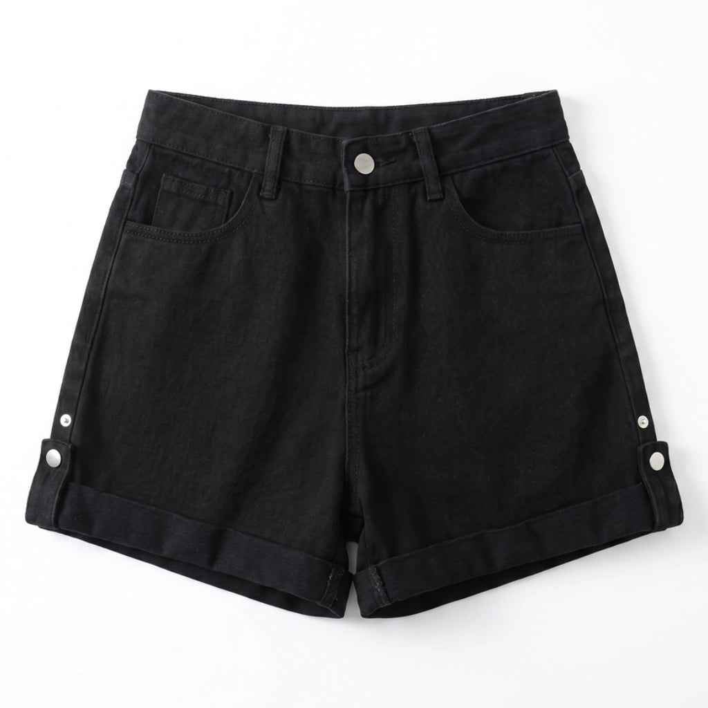 Elise Denim Shorts - Color:Black;Size:XS